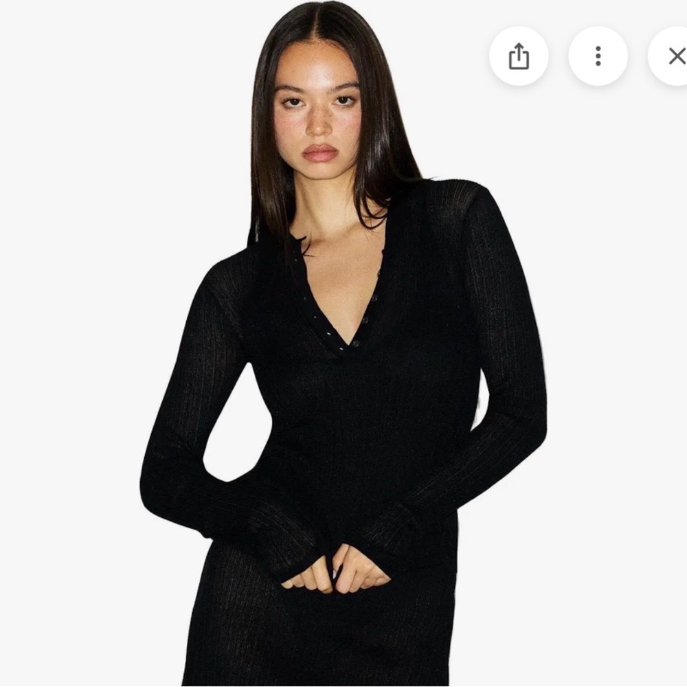 SKIMS SHEER KNIT
LONG SLEEVE HENLEY Long sleeve top ONYX Medium - Picture 6 of 16